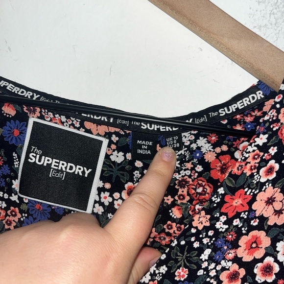 SUPERDRY Janie Floral Print Blouse Size 6 - Picture 5 of 13